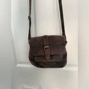 Fat Face Brown Suede Crossbody Bag